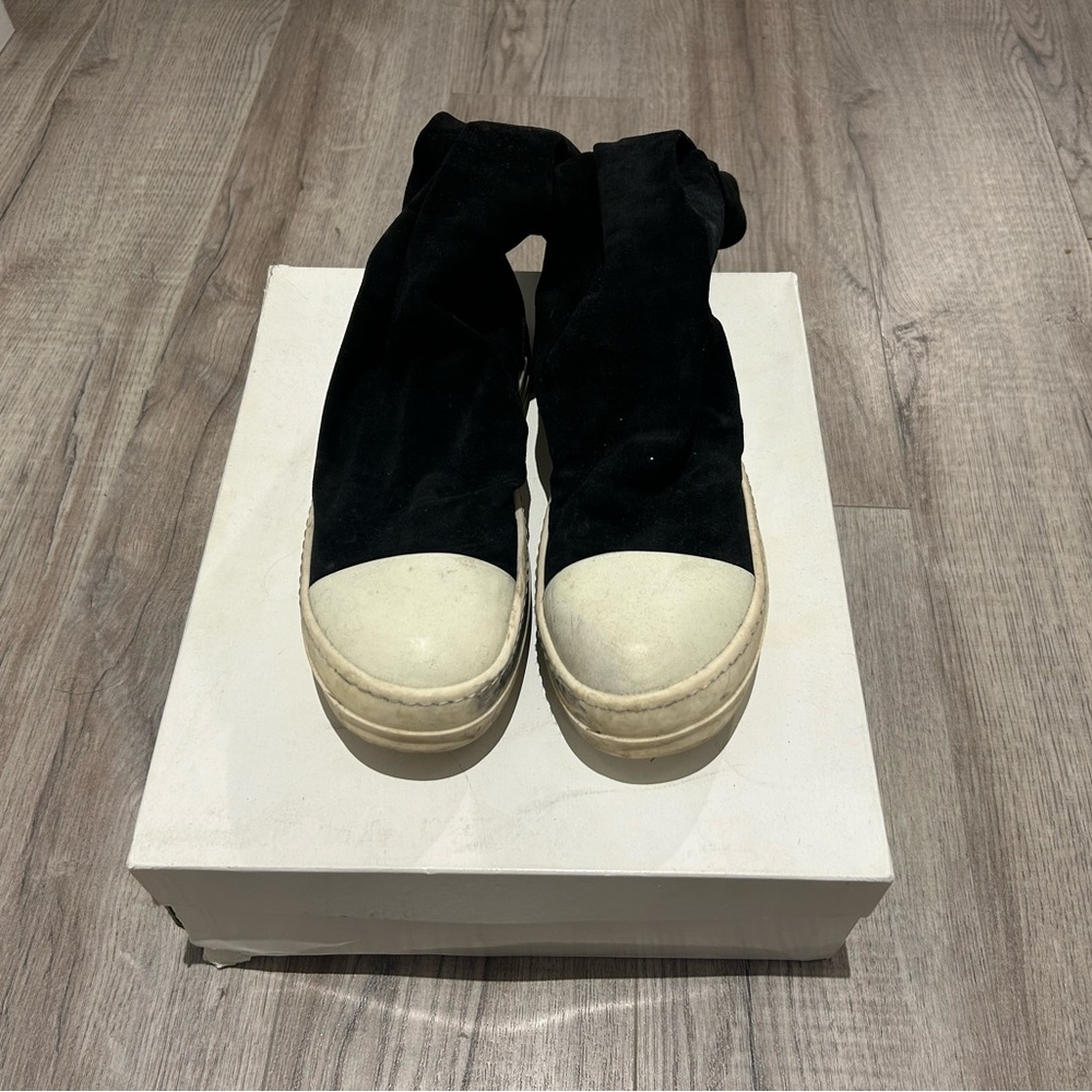 Rick Owens Ramones Suede Sock Boots